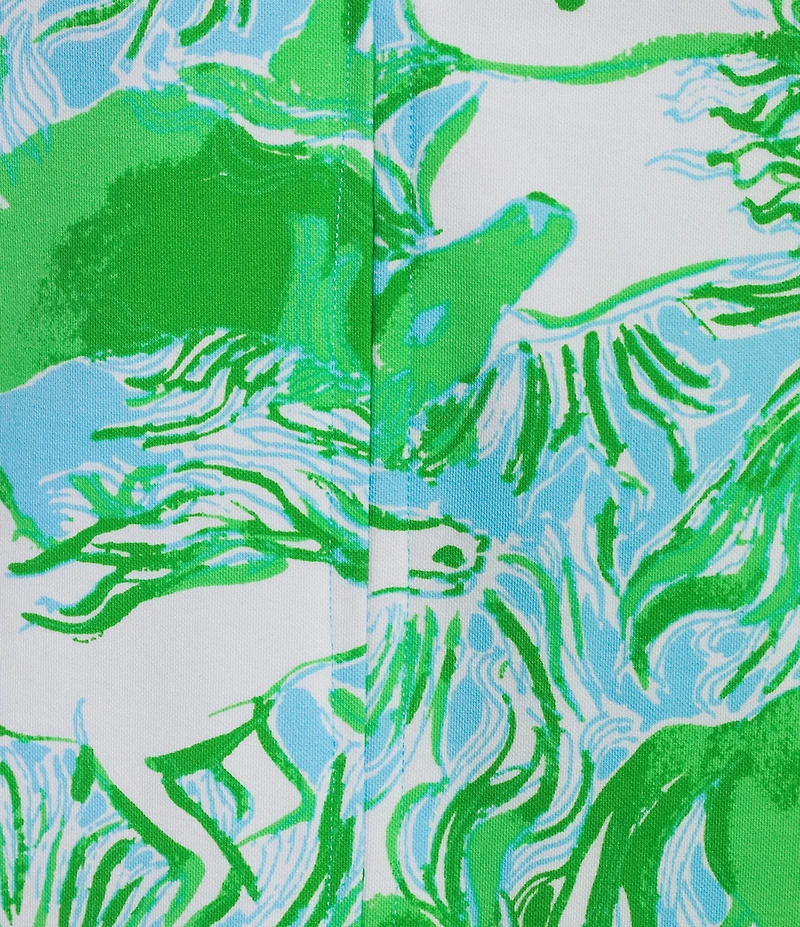 Lilly Pulitzer Payson Galloping Gals Print Cowl Neck Sleeveless Shift Mini Dress