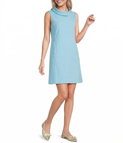 Lilly Pulitzer Payson Polished Pique Cowl Neck Sleeveless Mini Dress