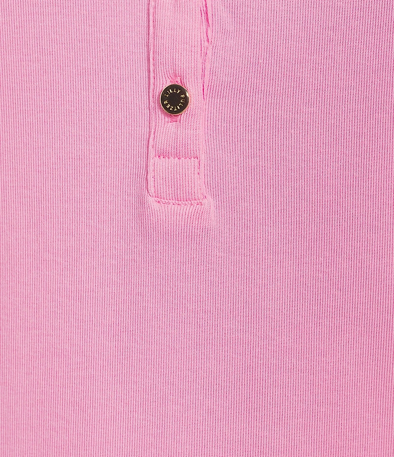 Lilly Pulitzer Ronson Knit Split V-Neck Short Puff Sleeve Top