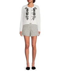Lilly Pulitzer Sarissa Boucle Houndstooth Coordinating High Rise Shorts