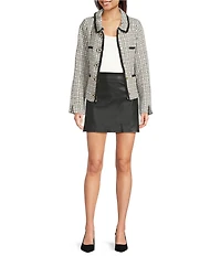 Lilly Pulitzer Sarissa Coated Denim High Rise Straight Mini Skirt