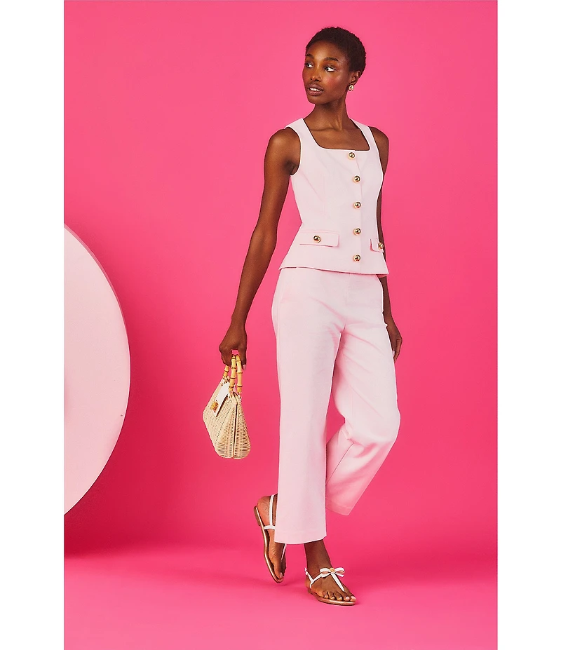 Lilly Pulitzer Sarissa High Rise Stretch Double Cloth Wide Leg Crop Pants