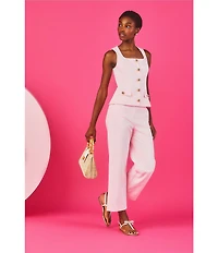 Lilly Pulitzer Sarissa High Rise Stretch Double Cloth Wide Leg Crop Pants