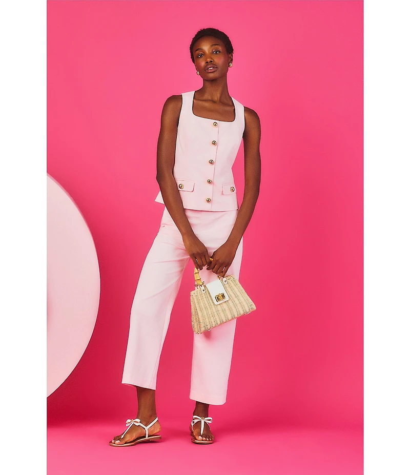 Lilly Pulitzer Sarissa High Rise Stretch Double Cloth Wide Leg Crop Pants