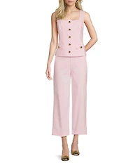 Lilly Pulitzer Sarissa High Rise Stretch Double Cloth Wide Leg Crop Pants