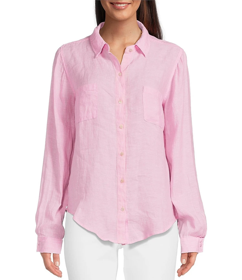 Lilly Pulitzer Sea View Collar Long Sleeve Button Down Shirt