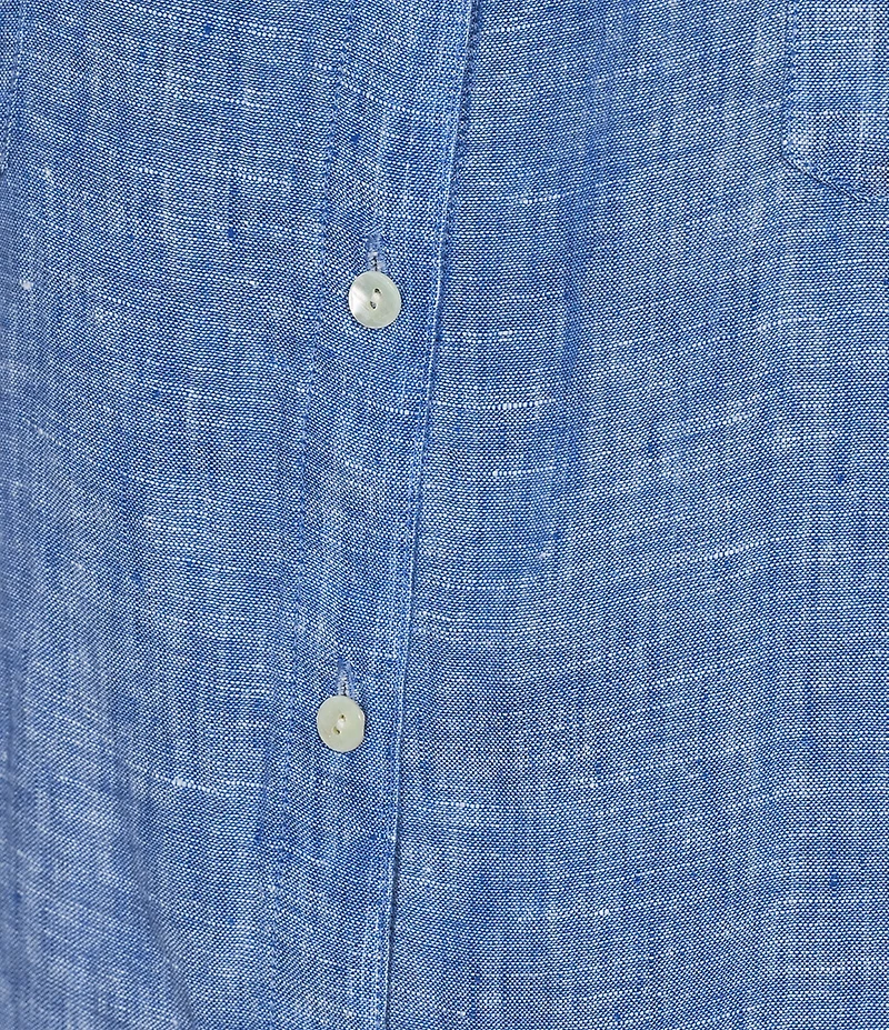 Lilly Pulitzer Sea View Linen Point Collar Long Sleeve Button Front Shirt