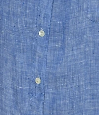 Lilly Pulitzer Sea View Linen Point Collar Long Sleeve Button Front Shirt