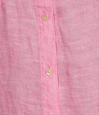 Lilly Pulitzer Sea View Linen Point Collar Long Sleeve Button Front Shirt