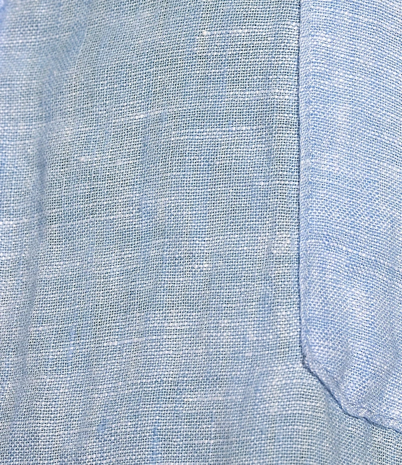 Lilly Pulitzer Sea View Woven Linen Point Collar Long Sleeve Button Down Shirt