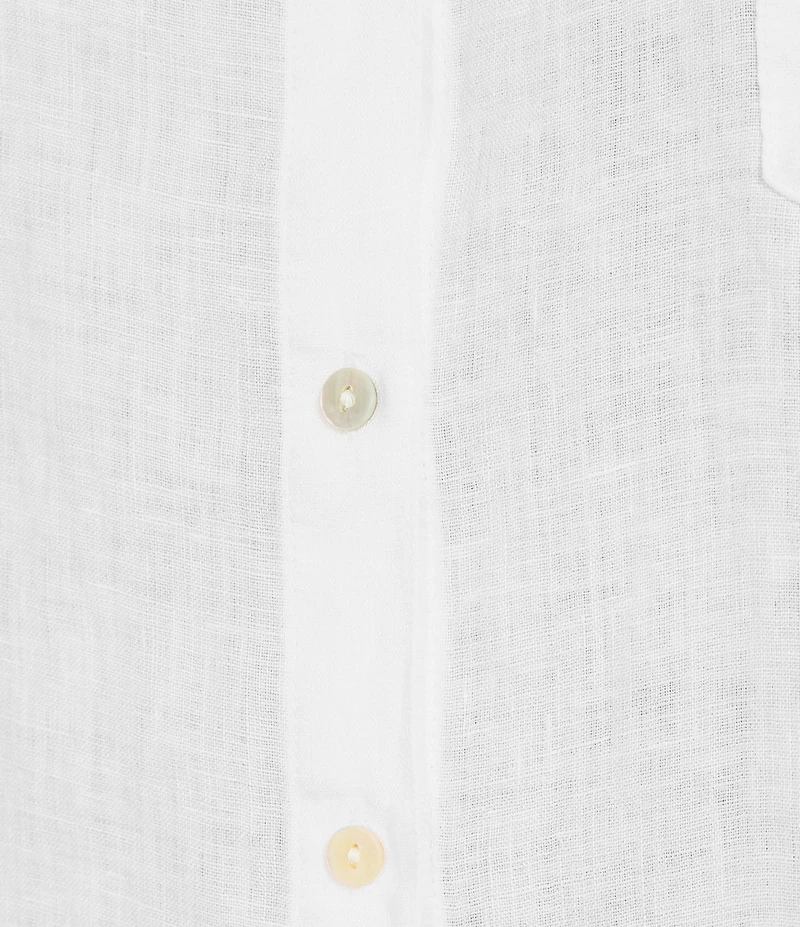Lilly Pulitzer Sea View Woven Linen Point Collar Long Sleeve Button Down Shirt