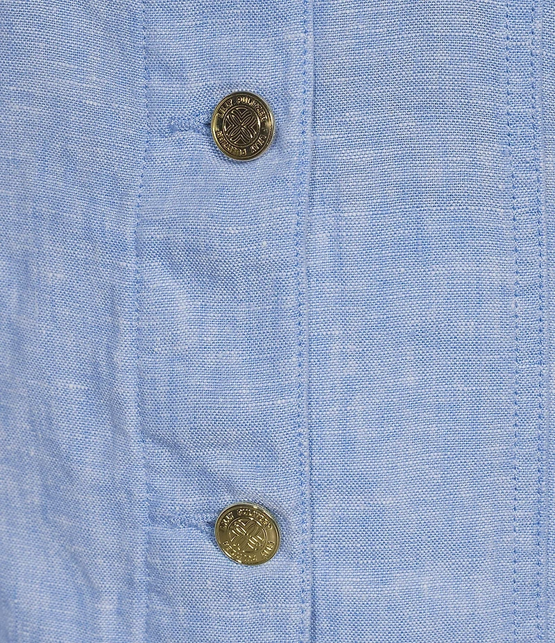 Lilly Pulitzer Seaspray Linen Point Collar Long Sleeve Jacket