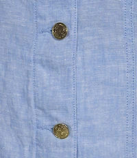 Lilly Pulitzer Seaspray Linen Point Collar Long Sleeve Jacket