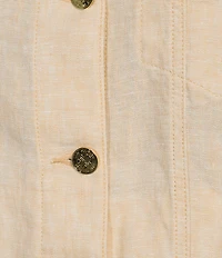 Lilly Pulitzer Seaspray Linen Point Collar Long Sleeve Jacket