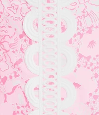 Lilly Pulitzer Shaina Stretch Poplin Burst Of Joy Print Crew Neck Sleeveless Pleated Skirt Romper