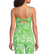 Lilly Pulitzer Shelli Floral Print Scoop Neck Sleeveless Lilly Lace Top