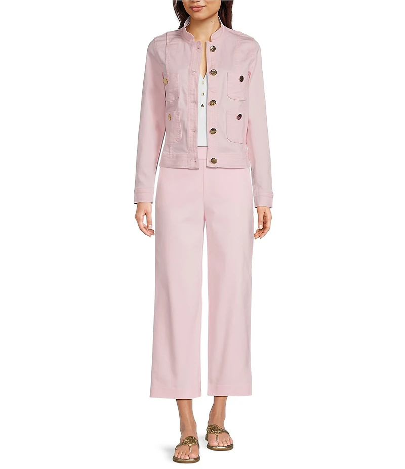 Lilly Pulitzer Shepa Denim Stand Collar Long Sleeve Jacket