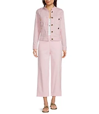 Lilly Pulitzer Shepa Denim Stand Collar Long Sleeve Jacket