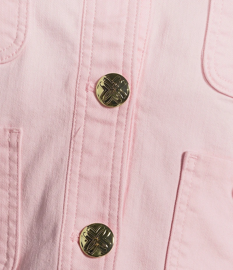 Lilly Pulitzer Shepa Denim Stand Collar Long Sleeve Jacket