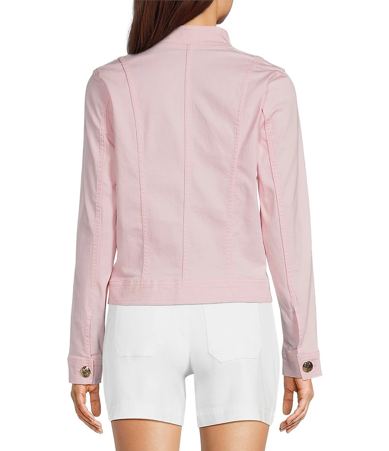 Lilly Pulitzer Shepa Denim Stand Collar Long Sleeve Jacket