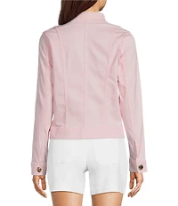 Lilly Pulitzer Shepa Denim Stand Collar Long Sleeve Jacket