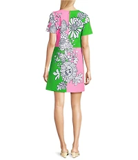 Lilly Pulitzer Siera Follow The Sun Print Crew Neck Short Sleeve Shift Dress