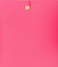 Lilly Pulitzer Solaria Shirred Solid One Piece Swimsuit