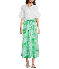 Lilly Pulitzer Sonaire Galloping Gals Print Point Collar Short Sleeve Shirt Dress