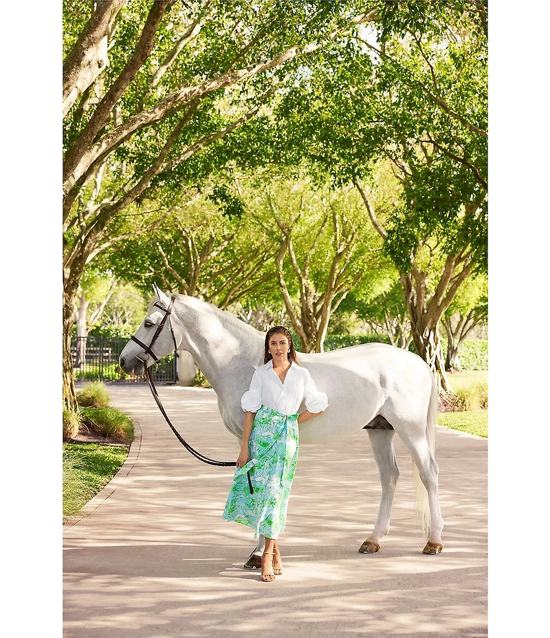 Lilly Pulitzer Sonaire Galloping Gals Print Point Collar Short Sleeve Shirt Dress