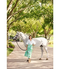 Lilly Pulitzer Sonaire Galloping Gals Print Point Collar Short Sleeve Shirt Dress