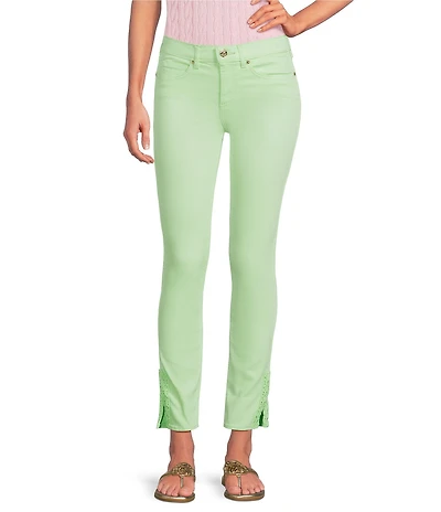 Lilly Pulitzer South Ocean High-Rise Lace Trim Skinny Jeans