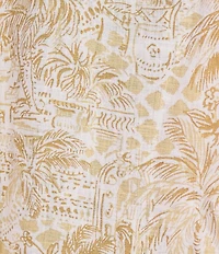 Lilly Pulitzer Stevey Relax Woven Linen Sand Bar Palm Beach Print Point Collar Long Sleeve Button Down Coordinating Shirt