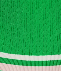 Lilly Pulitzer Suzette Knit Point Collar Long Sleeve Stripe Trim Coordinating Sweater