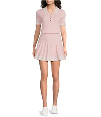 Lilly Pulitzer Suzette Point Collar Short Sleeve Polo Top