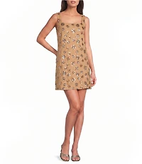 Lilly Pulitzer Tamala Embellished Square Sleeveless Sequin Beaded Shift Dress