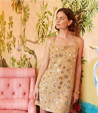 Lilly Pulitzer Tamala Embellished Square Sleeveless Sequin Beaded Shift Dress