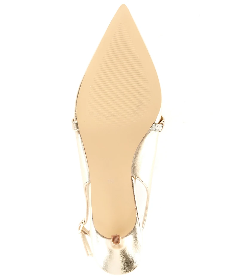 Lilly Pulitzer Tamara Pearl Leather Slingback Kitten Heel Pumps