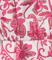 Lilly Pulitzer Tazie Sunseeker Jacquard Notch Neck Sleeveless Flower Belt Dress