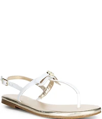 Lilly Pulitzer Teighen Leather Bow T-Strap Flat Sandals