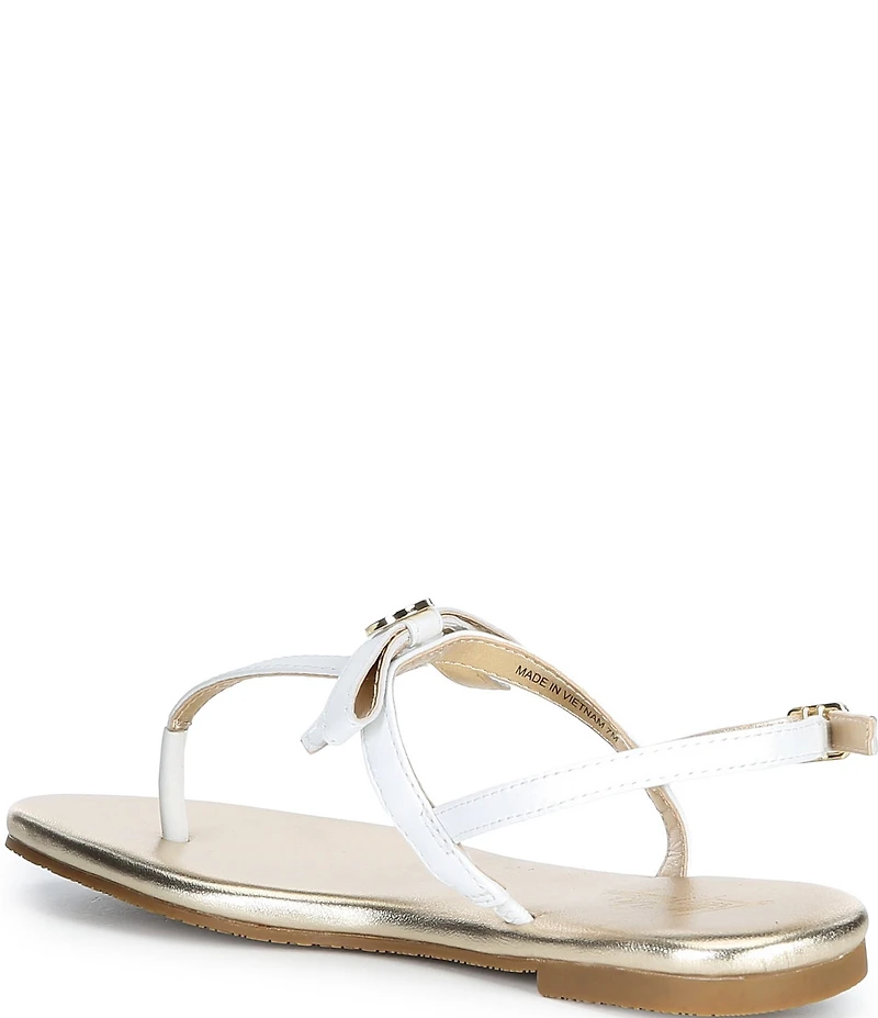 Lilly Pulitzer Teighen Leather Bow T-Strap Flat Sandals