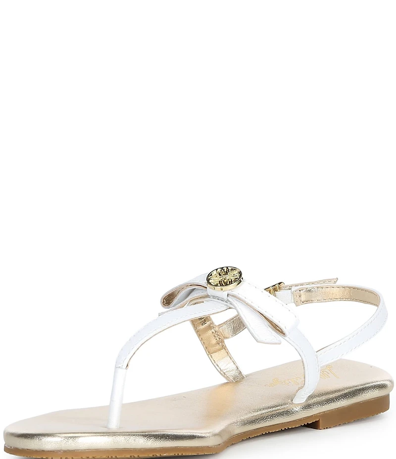 Lilly Pulitzer Teighen Leather Bow T-Strap Flat Sandals