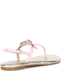 Lilly Pulitzer Teighen Leather Bow T-Strap Flat Sandals