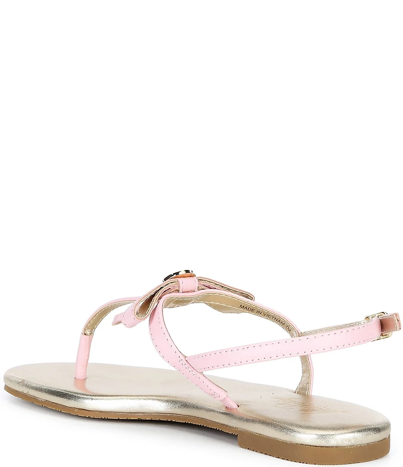 Lilly Pulitzer Teighen Leather Bow T-Strap Flat Sandals