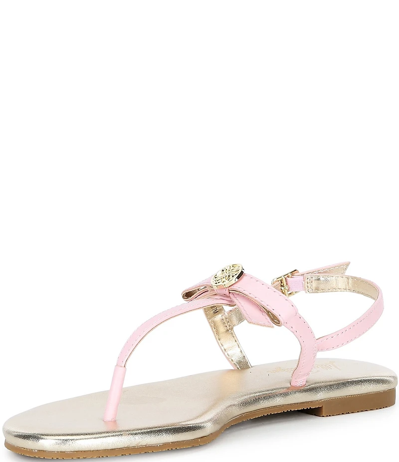 Lilly Pulitzer Teighen Leather Bow T-Strap Flat Sandals