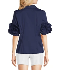 Lilly Pulitzer The Flower Perfect Poplin Collar V-Neck Short Sleeve Button Front Shirt