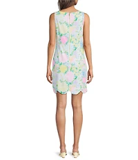 Lilly Pulitzer The Scallop Lilly Garden Print Crew Neck Sleeveless Shift Mini Dress