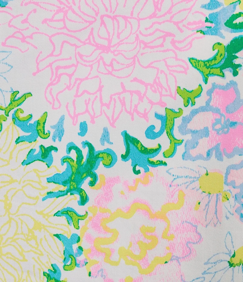 Lilly Pulitzer The Scallop Lilly Garden Print Crew Neck Sleeveless Shift Mini Dress