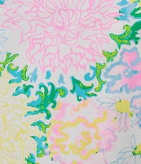 Lilly Pulitzer The Scallop Lilly Garden Print Crew Neck Sleeveless Shift Mini Dress