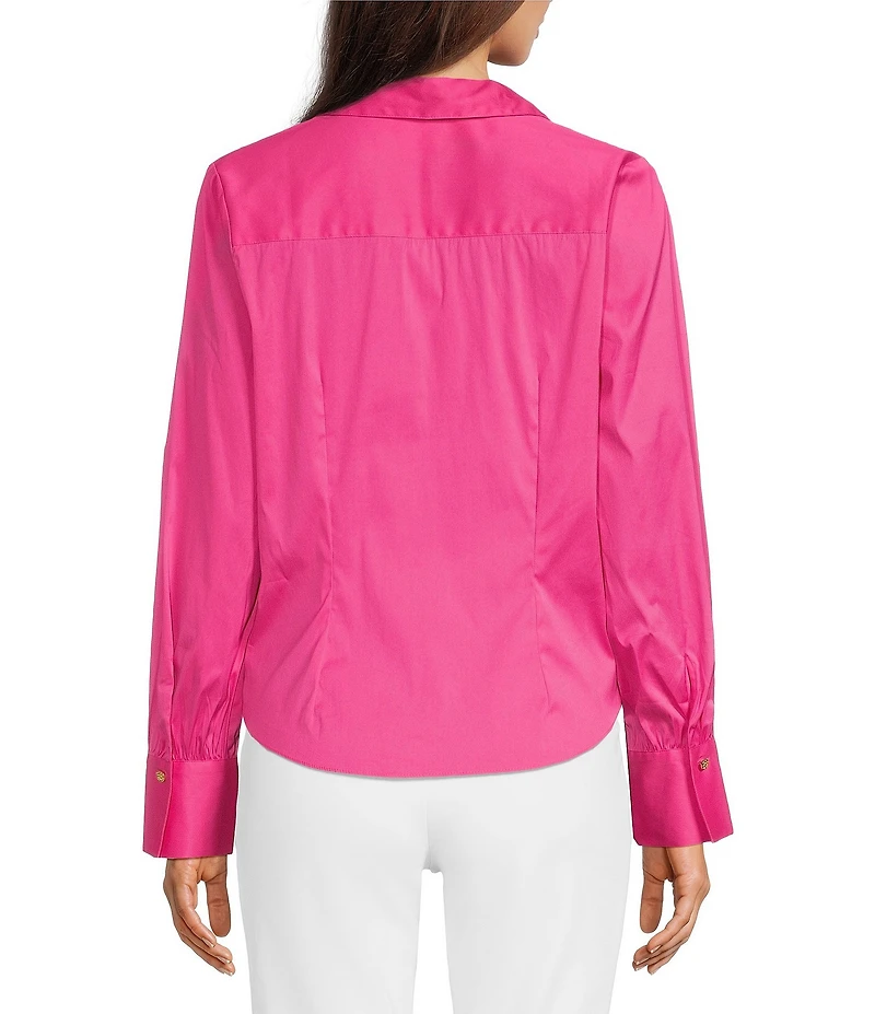 Lilly Pulitzer The Tie Lilly Poplin Point Collar Long Sleeve Button Front Shirt