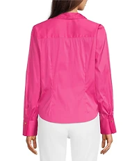 Lilly Pulitzer The Tie Lilly Poplin Point Collar Long Sleeve Button Front Shirt